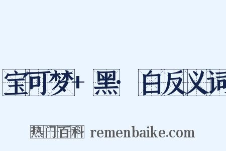 宝可梦+黑·白反义词是什么意思的图片